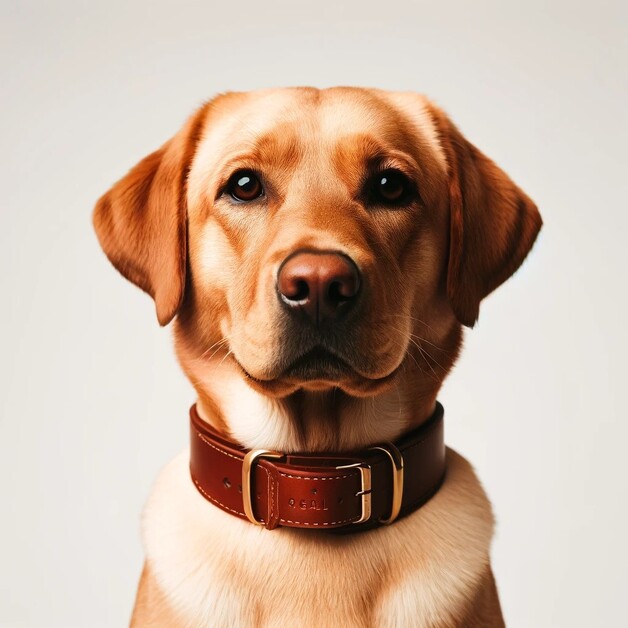 Dog wearing leather collars for dogs